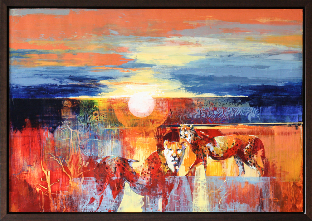 Derric van Rensburg - DUO AT DUSK - ACRYLIC ON CANVAS - 48 1/8 X 68 3/4