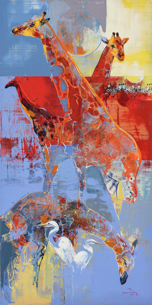 Derric van Rensburg - THE WANDERERS - ACRYLIC ON CANVAS - 72 X 36