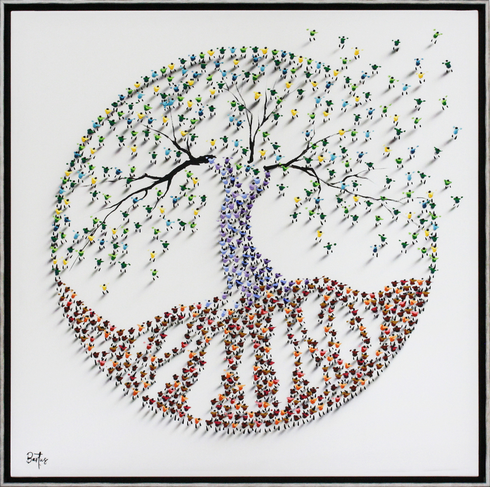 Francisco Bartus - TREE OF LIFE - MIXED MEDIA ON CANVAS - 40 X 40