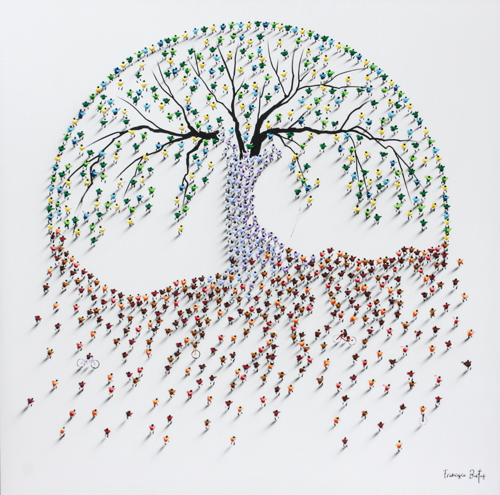 Francisco Bartus - TREE OF LIFE - MIXED MEDIA ON CANVAS - 50 X 50