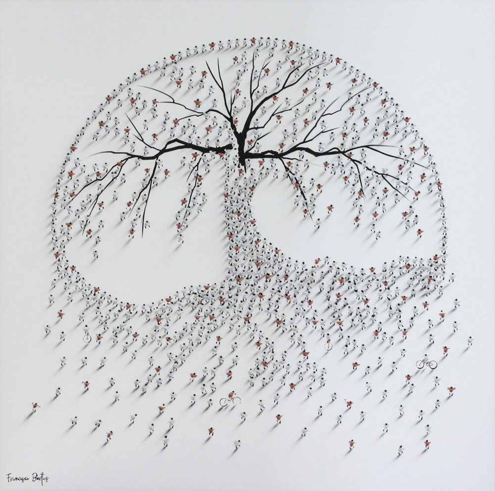 Francisco Bartus - TREE OF LIFE - MIXED MEDIA ON CANVAS - 50 X 50