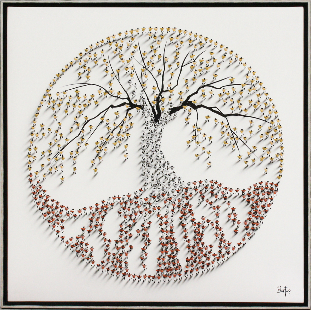 Francisco Bartus - TREE OF LIFE - MIXED MEDIA ON CANVAS - 40 X 40