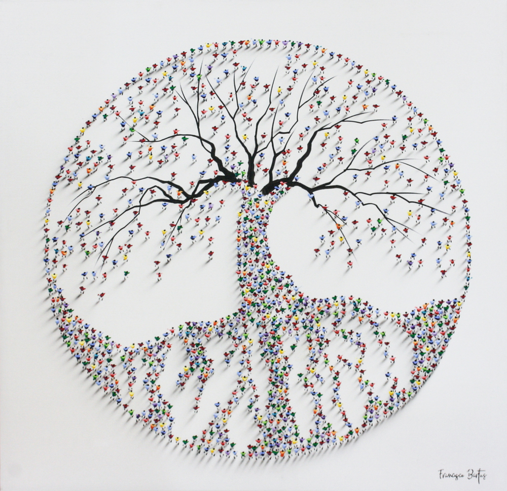 Francisco Bartus - TREE OF LIFE - MIXED MEDIA ON CANVAS - 55 X 55