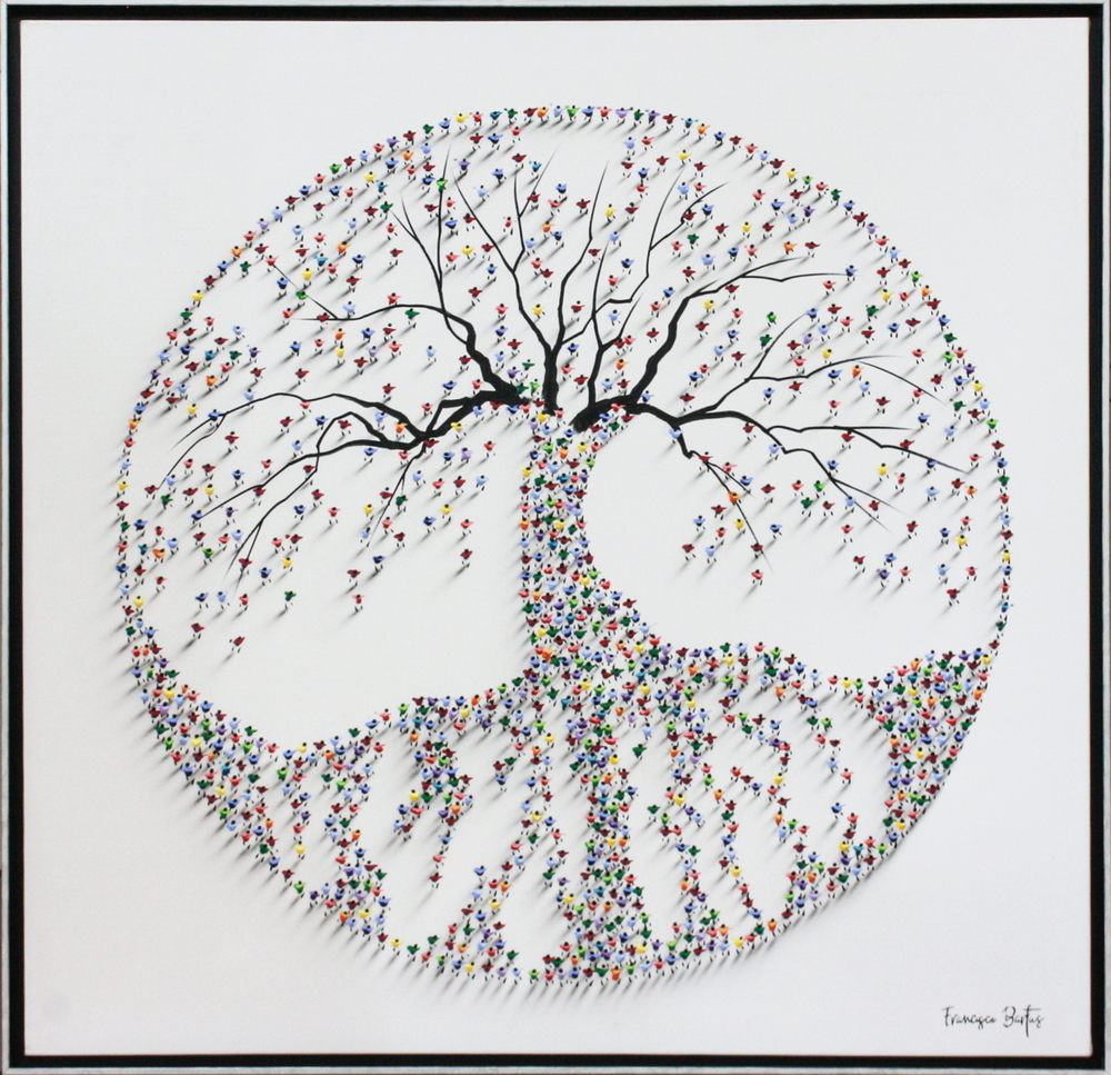 Francisco Bartus - TREE OF LIFE - MIXED MEDIA ON CANVAS - 55 X 55