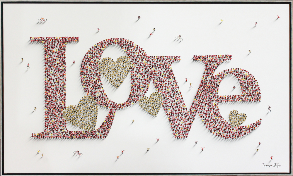 Francisco Bartus - LOVE - MIXED MEDIA ON CANVAS - 47 X 78 1/2