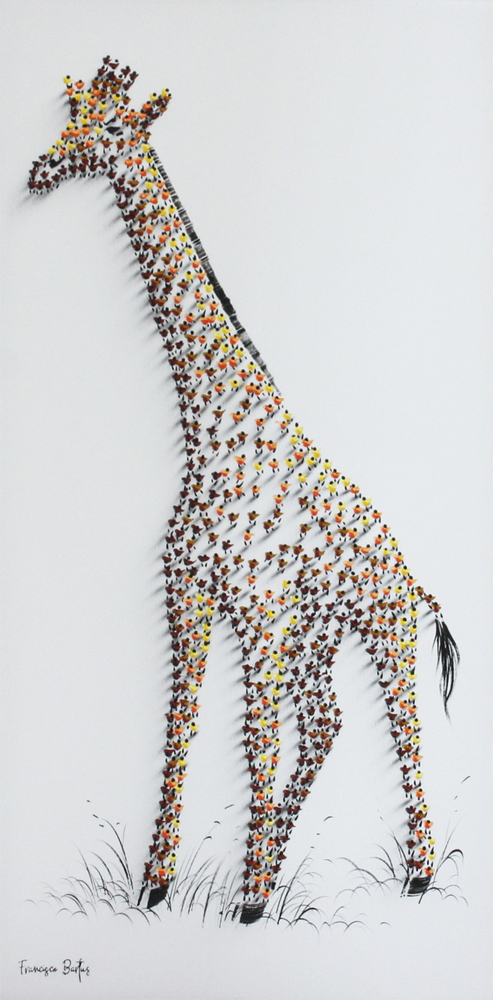 Francisco Bartus - GIRAFFE - MIXED MEDIA ON CANVAS - 55 X 27 1/4