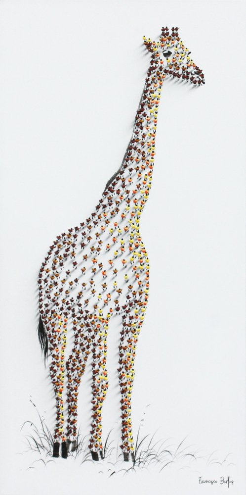 Francisco Bartus - GIRAFFE - MIXED MEDIA ON CANVAS - 55 X 27 1/4