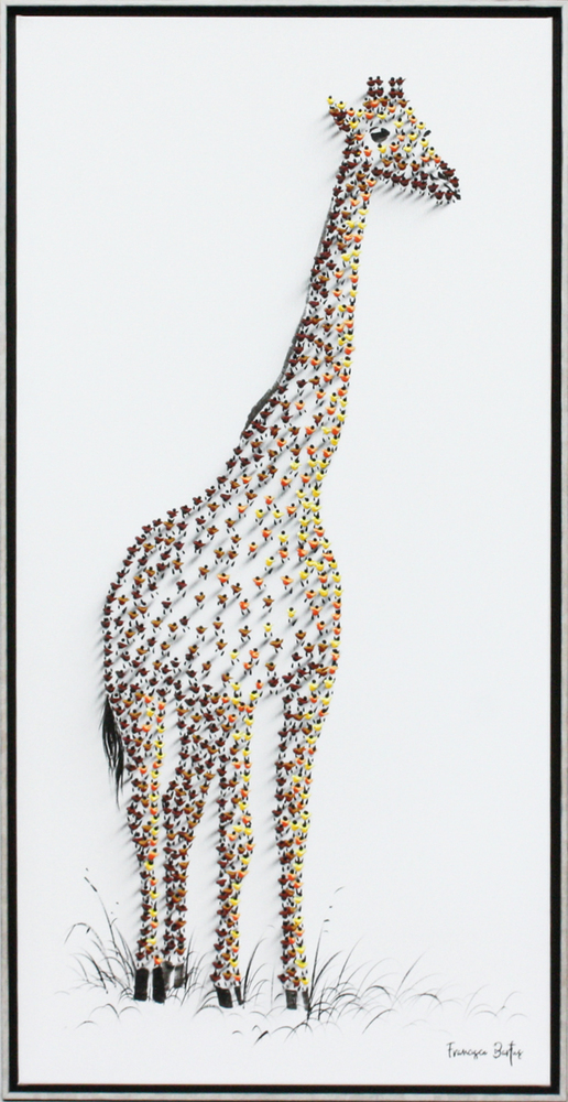 Francisco Bartus - GIRAFFE - MIXED MEDIA ON CANVAS - 55 X 27 1/4