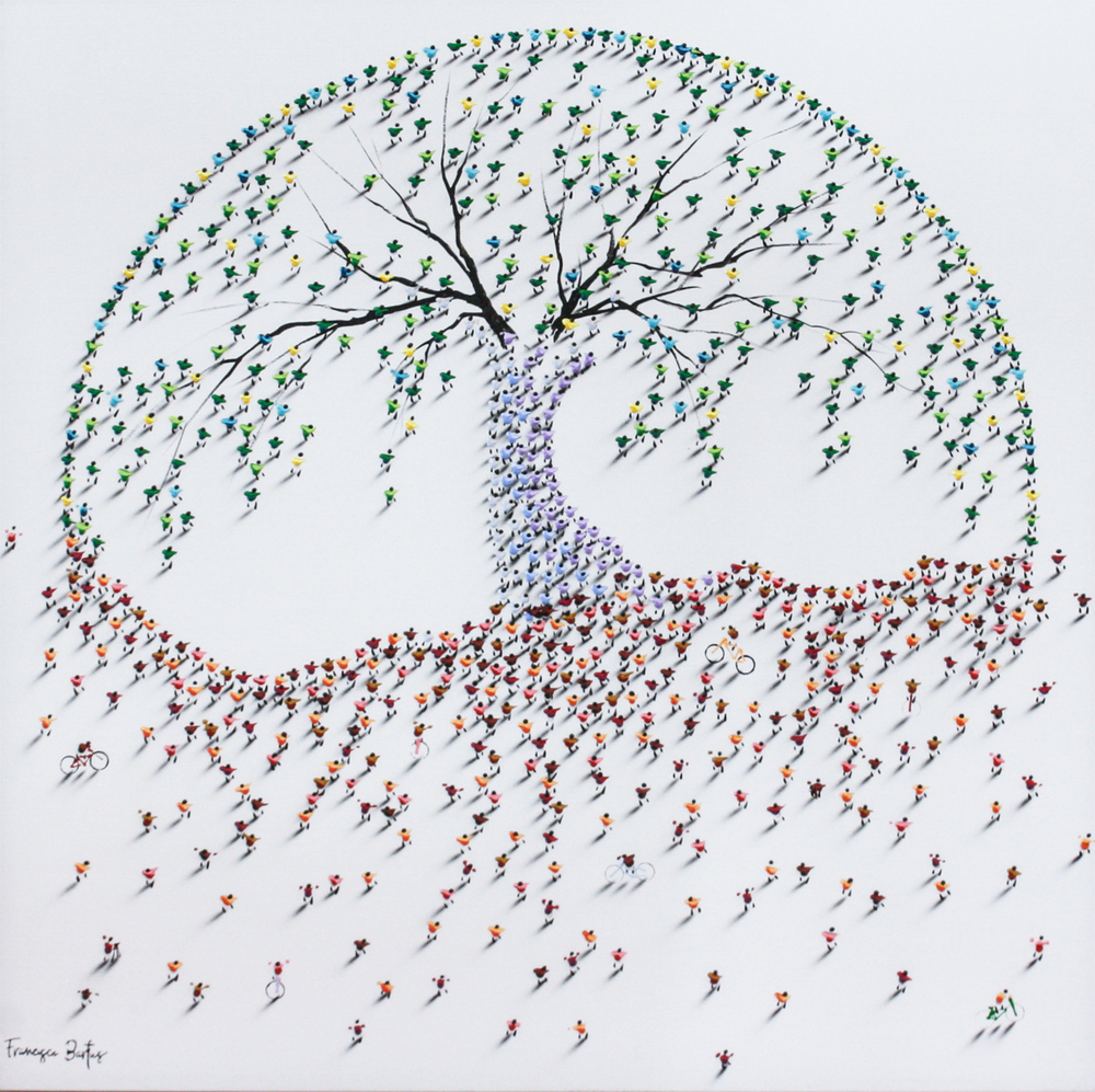 Francisco Bartus - TREE OF LIFE - MIXED MEDIA ON CANVAS - 45 X 45