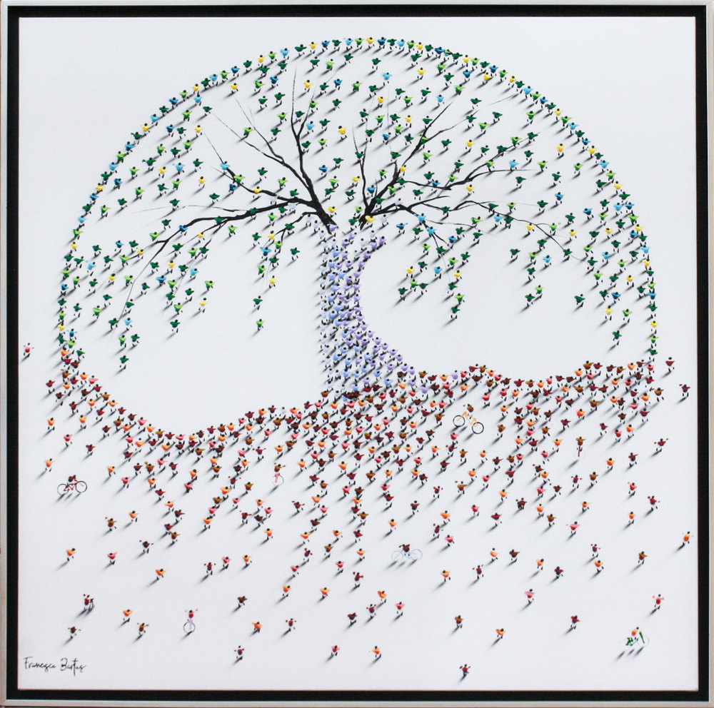 Francisco Bartus - TREE OF LIFE - MIXED MEDIA ON CANVAS - 45 X 45