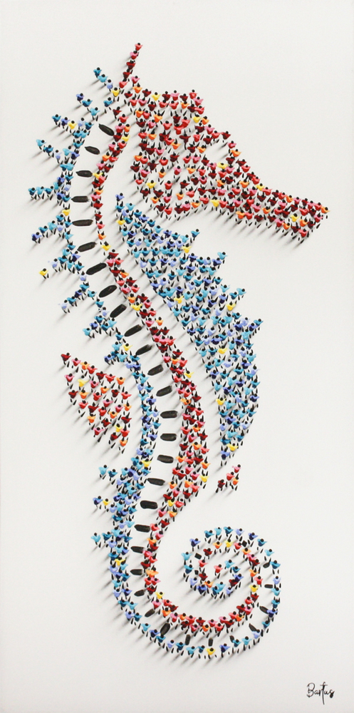 Francisco Bartus - SEAHORSE - MIXED MEDIA ON CANVAS - 47 X 23 1/2