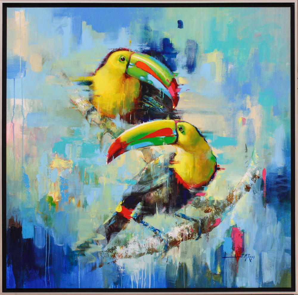 Jose Manuel Reyes - TOUCAN TALK - ACRYLIC ON CANVAS - 48 X 48