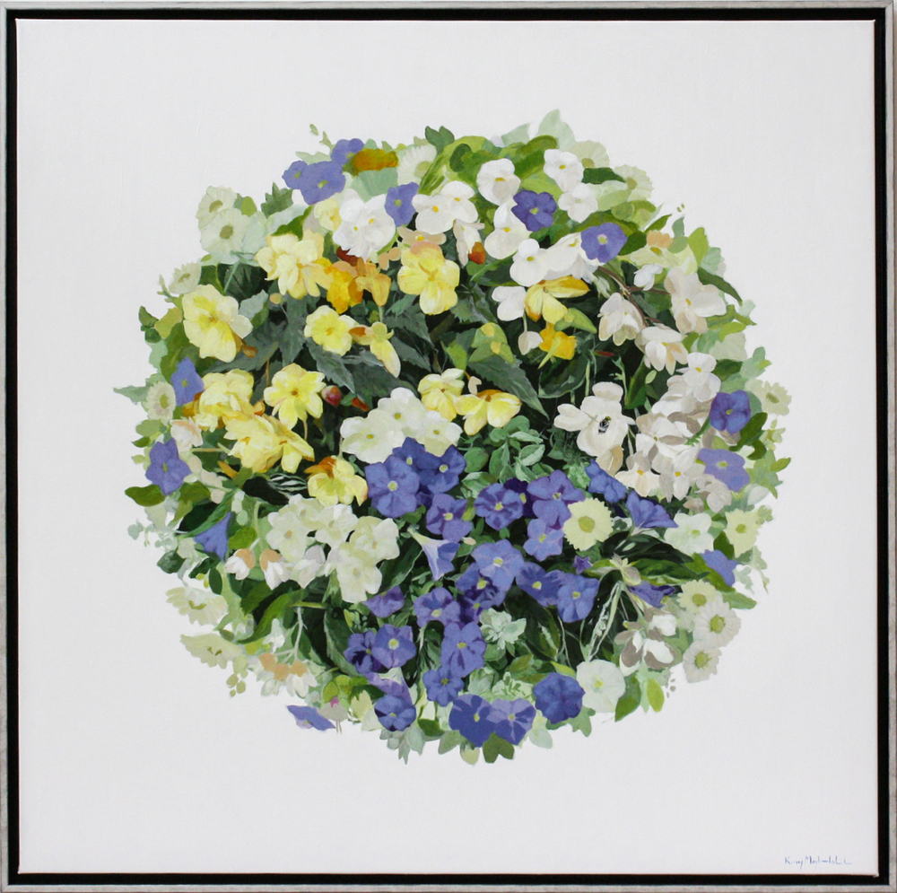 Kirsty May Hall - FLOWERS - ACRYLIC ON  CANVAS - 39 1/4 X 39 1/8