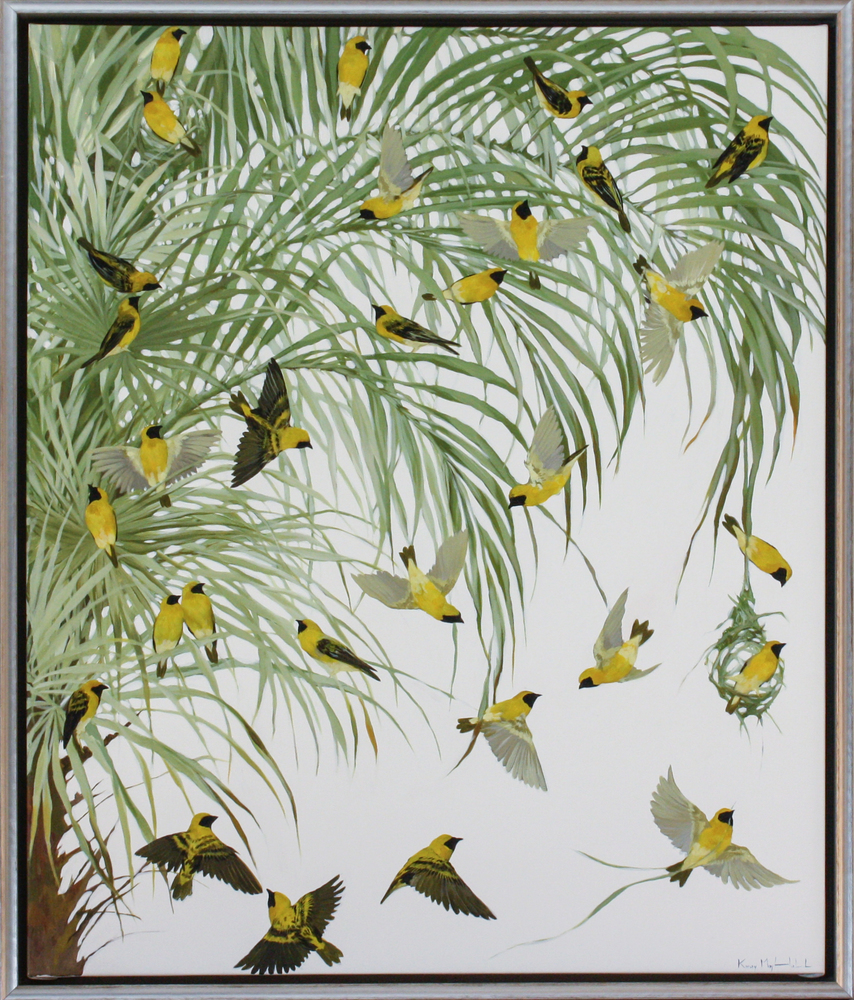 Kirsty May Hall - GOLDEN WEAVERS - ACRYLIC ON  CANVAS - 39 X 47