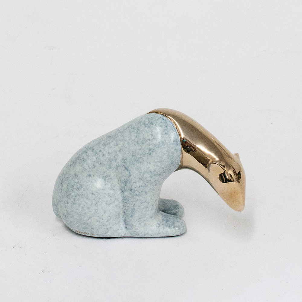 Loet Vanderveen - POLAR BEAR, SMALL (101) - BRONZE - 6 X 3 - These sculptures are bronze limited editions.
<br>
<br><a href="/[sculpture]/[available]-[patina]-[swatches]/">More than 30 patinas are available</a>. Available patinas are indicated as IN STOCK. Loet Vanderveen limited editions are always in strong demand and our stocked inventory sells quickly. Special orders are not being taken at this time.
<br>
<br>Allow a few weeks for your sculptures to arrive as each one is thoroughly prepared and packed in our warehouse. This includes fully customized crating and boxing for each piece. Your patience is appreciated during this process as we strive to ensure that your new artwork safely arrives.
<br>
<br>Shipping and Handling TBD