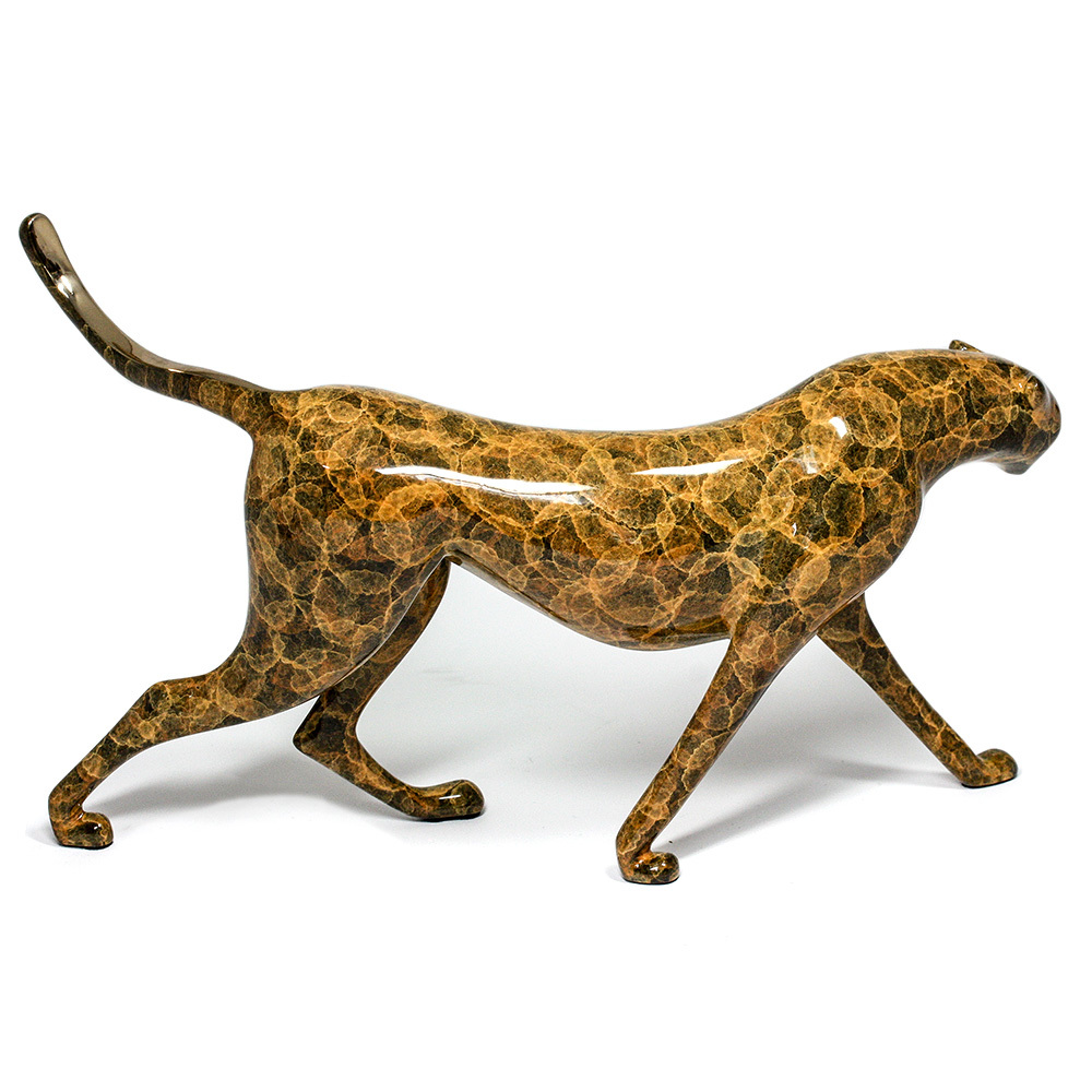 Loet Vanderveen - CHEETAH (147J) - BRONZE - 11 X 5 X 6.5 - Free Shipping Anywhere In The USA!
<br>
<br>These sculptures are bronze limited editions.
<br>
<br><a href="/[sculpture]/[available]-[patina]-[swatches]/">More than 30 patinas are available</a>. Available patinas are indicated as IN STOCK. Loet Vanderveen limited editions are always in strong demand and our stocked inventory sells quickly. Special orders are not being taken at this time.
<br>
<br>Allow a few weeks for your sculptures to arrive as each one is thoroughly prepared and packed in our warehouse. This includes fully customized crating and boxing for each piece. Your patience is appreciated during this process as we strive to ensure that your new artwork safely arrives.