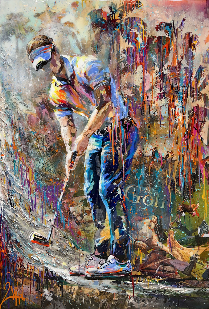 2Wild - GOLFING PARADISE - MIXED MEDIA ON PANEL - 60 X 40