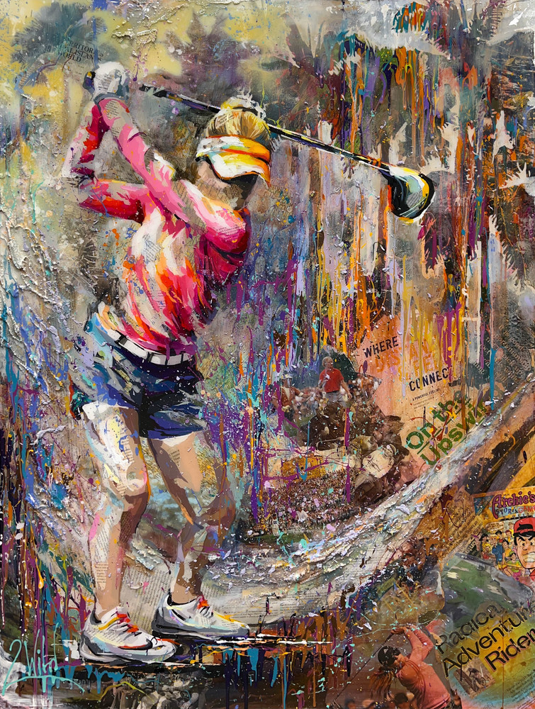 2Wild - SWINGING THROUGH HAPPINESS - MIXED MEDIA ON PANEL - 48 X 36