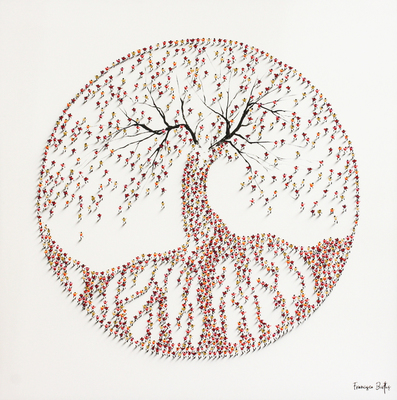 Francisco Bartus - TREE OF LIFE - MIXED MEDIA ON CANVAS - 55 X 55