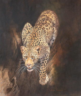 Jean Abrie - IN PURSUIT - OIL ON CANVAS - 39 X 33