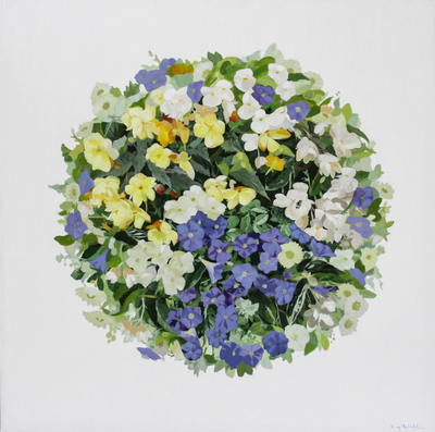 Kirsty May Hall - FLOWERS - ACRYLIC ON  CANVAS - 39 1/4 X 39 1/8