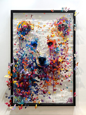 2Wild - PLAYFUL PAL - MIXED MEDIA ON PLEXIGLASS - 60 X 40