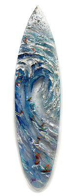 2Wild - CAUGHT IN THE FLOW - MIXED MEDIA ON PLEXIGLASS - 72 X 19